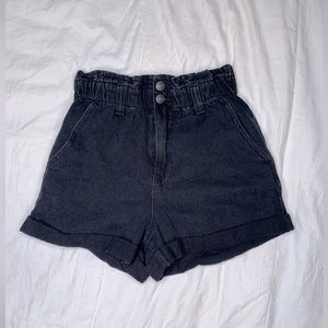 Forever 21 Paperbag Black Denim Shorts